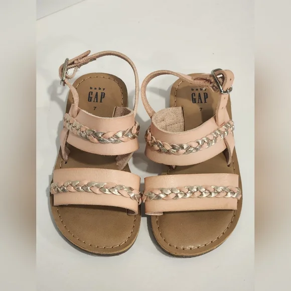 GAP Pink and Brown Sandals with Braided Details - Picture 1 of 6